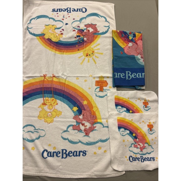 Massive Luxury Other - Care Bears Towel Bath Towel 2 Wash Cloths‎ Pillow Case 2004 Vintage